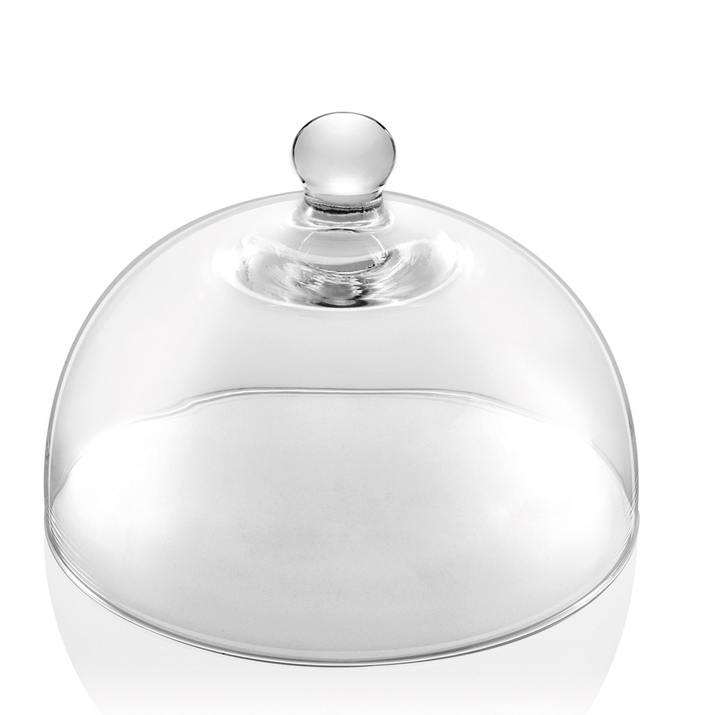 Clear glass food dome to display and cover food