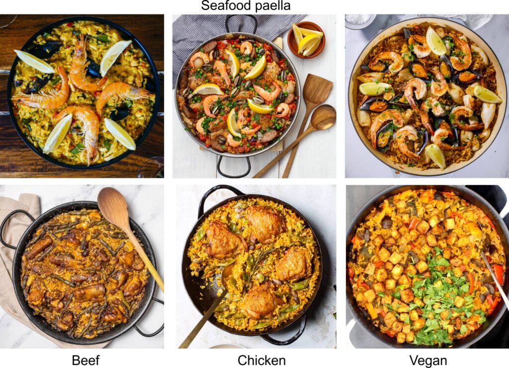 Cooking in paella pan - 6 types of paella